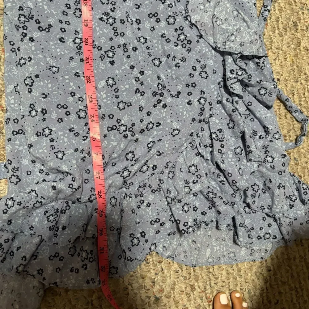 Bardot Girl's Georgie Frill Dress Blue Floral- Size 16